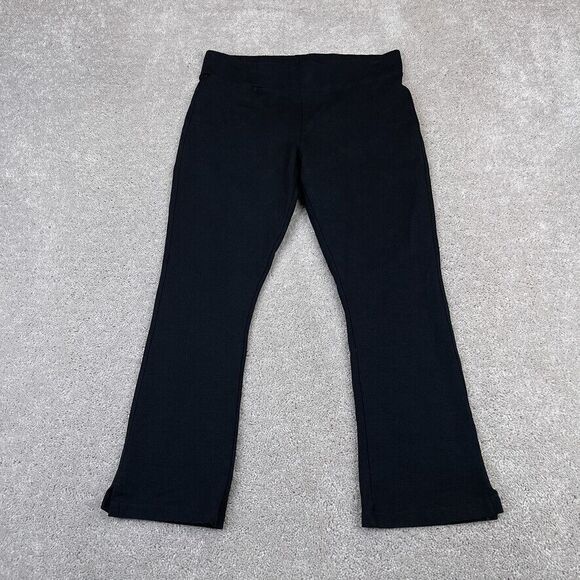 American Giant Pants - American Giant Pants Womens 8 Black No BS Ponte Kick Flare Crop Pull On‎ Stretch